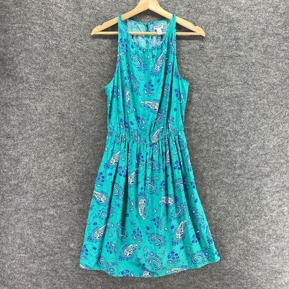 Old Navy Dress Women S Small Blue Sleeveless Elastic Waist Paisley Rayon - Picture 1 of 9